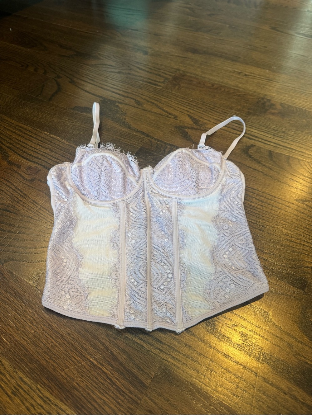 Garage Light Lavender Lace Bustier Bandeau Top
